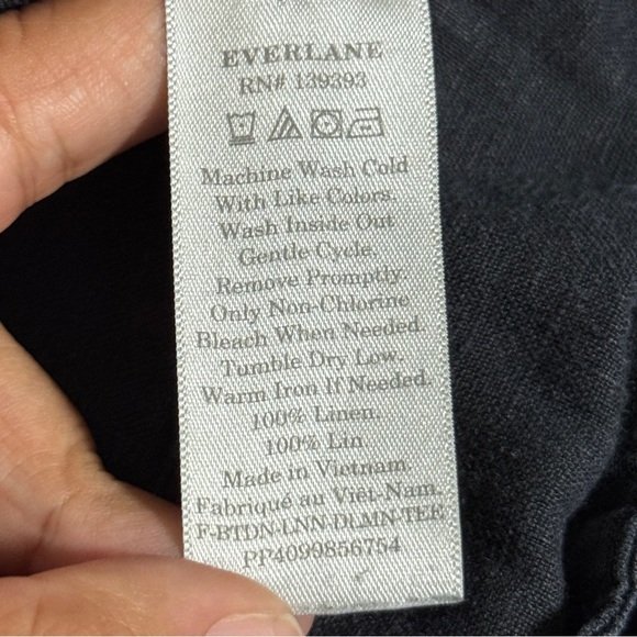 Everlane 14 Black The Linen Drape Dolman Short Sleeve Blouse Top - Picture 9 of 9